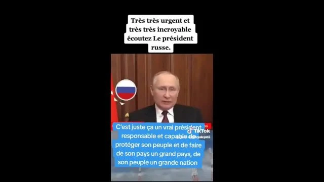 AVERTISSEMENT DE VLADIMIR POUTINE