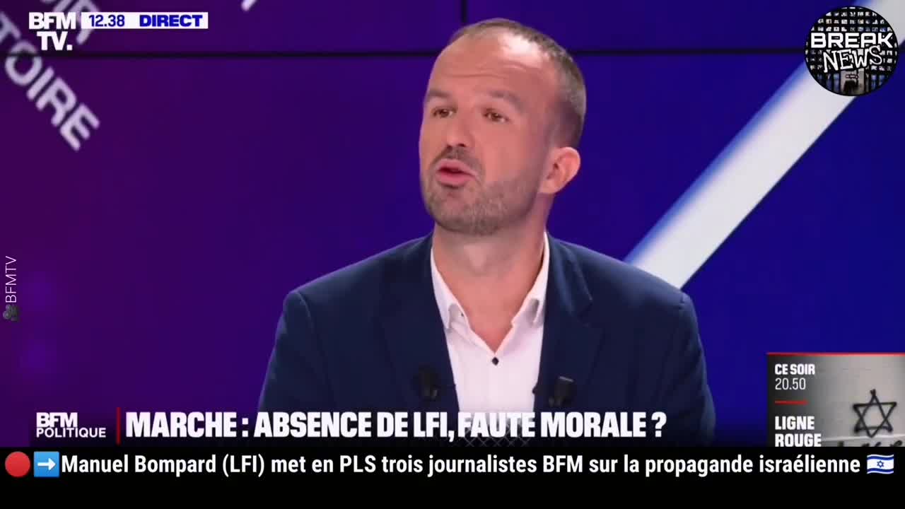 Manuel Bompard ATOMISE le plateau de BFM sur la propagande israélienne