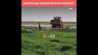 Israel pend un martyr Palestinien avec un bulldozer