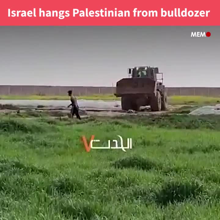 Israel pend un martyr Palestinien avec un bulldozer