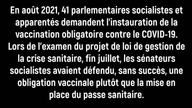 En 2021 41 socialistes demandent l'instauration de la vaccination obligatoire contre le COVID-19