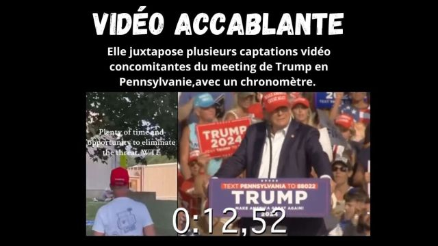 Video Accablante Elle juxtapose plusieurs captations video concomitantes du meeting de Trump