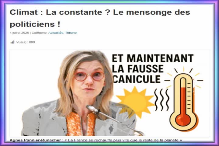 La grande escroquerie du climat pour la future dictature climatique.