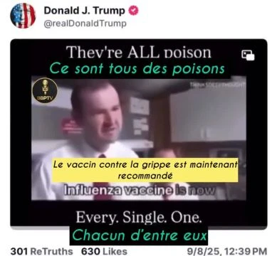 Donald Trump a posté cela sur les vaccins