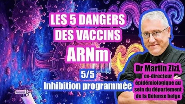Les 5 dangers de l'ARNm - Pr Martin Zizi - 5 sur 5 - Inhibition programmee