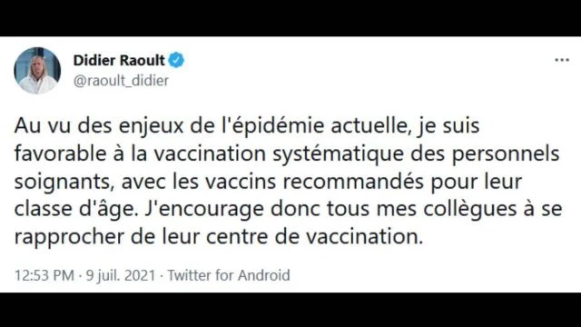 Raoult le traitre - Le vaccin covid est fiable - vaccination systematique des soignants - RedPillReport