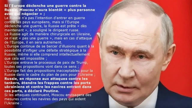 L'essentiel des déclarations de Vladimir Poutine