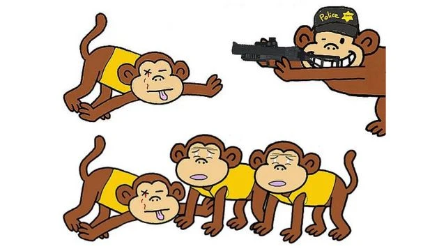 La dictature macronique vue par des singes